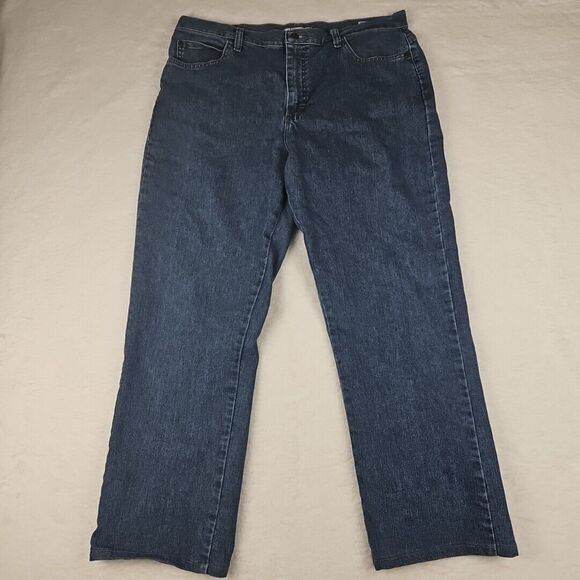 Lee‎ Relaxed Fit At The Waist Womens 16 Stretch Blue Cotton Straight Denim Pants - Picture 1 of 12